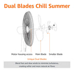 Amazon Basics Standventilator 40 cm mit DC-Motor, 12 Geschwindigkeiten und Fernbedienung, 3 Windmodi, Doppelschicht-Rotorblätter, Timer, Energieeffizient und Leiser DC-Motor (28W), Weiß