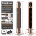 Brandson - Turmventilator mit Fernbedienung - Preisträger 2025 - Oszilation 60° - Standventilator - mobiler Lüfter - Säulenventilator - 96 cm - Ventilator 3 Geschwindigkeiten - GS - pearl-rouge