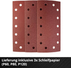 Einhell Akku-Schwingschleifer TE-OS 18/230 Li Solo (Drehzahlelektronik, Micro-Klett, Fußplatte aus Aluminium, Staubfangsack, inkl. 3x Schleifpapier, ohne Akku und Ladegerät)