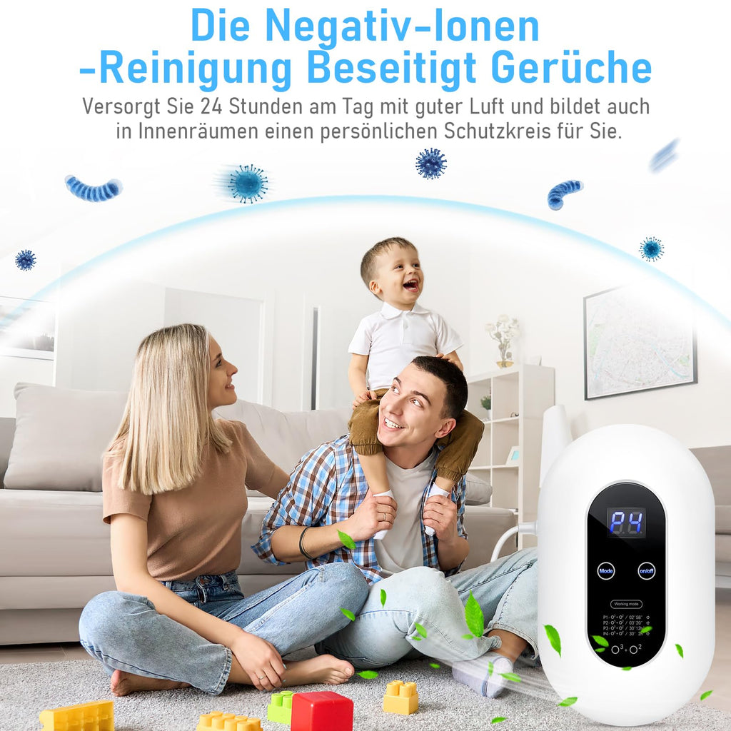 Ozongenerator, Luftreiniger Ozongenerator Geruchskiller, Air Purifier, Luftreiniger Allergiker, Air Ozonizer Generator, Ozongerät für Badezimmer, Küche, Rauch, Autos, Haustiere, Formaldehyd und Geruch