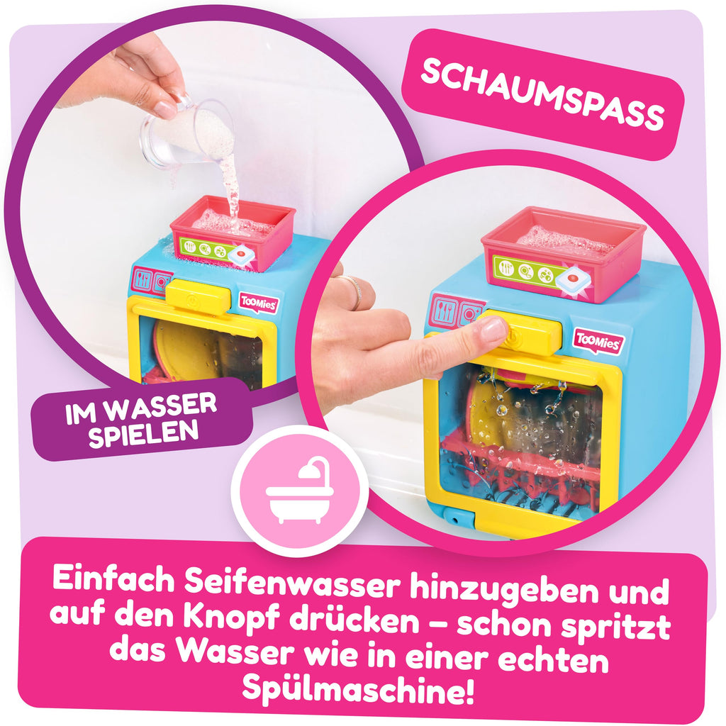 Tomy Toomies Rigol’EAU Geschirrspüler – Interaktives Baby-Badespielzeug mit Zubehör – Lernspielzeug zur Förderung von Motorik & Fantasie – Ab 18 Monaten