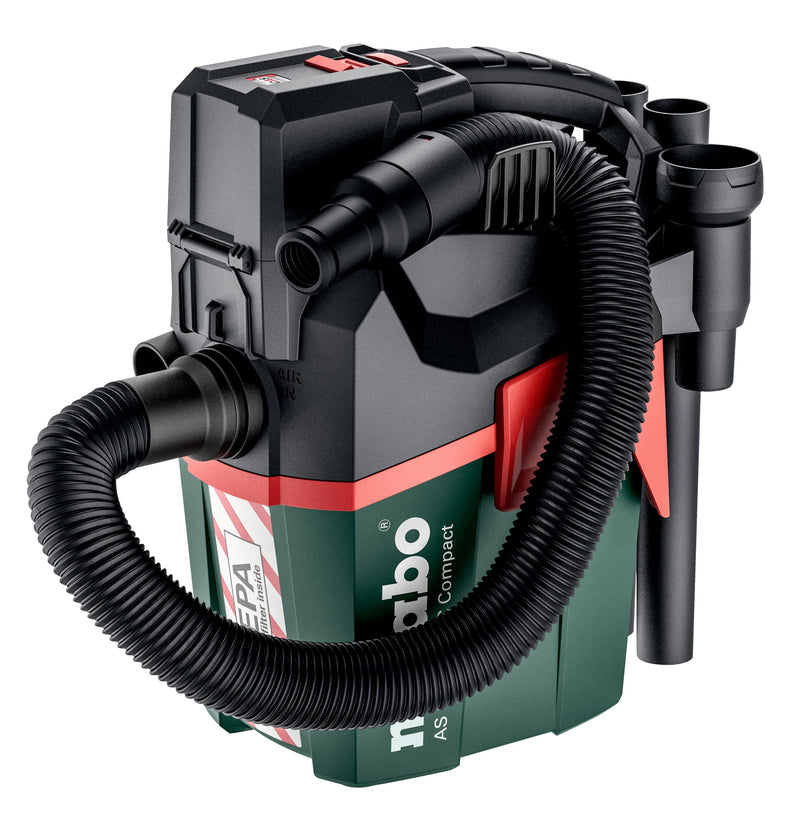metabo AS 18 HEPA PC Compact Akku-Sauger 18V - Karton- mit manueller Filterreinigung und HEPA Filter - 602029850