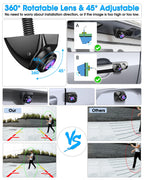 AHD 1080P Rückfahrkamera Auto Rückfahrkamera mit 360°+45° Einstellbares Objektiv Kabel Rückfahrkameras 170° Weitwinkel Universal NTSC Rückkamera Unterstützt 12–24V Frontkamera Auto für Vans LKW