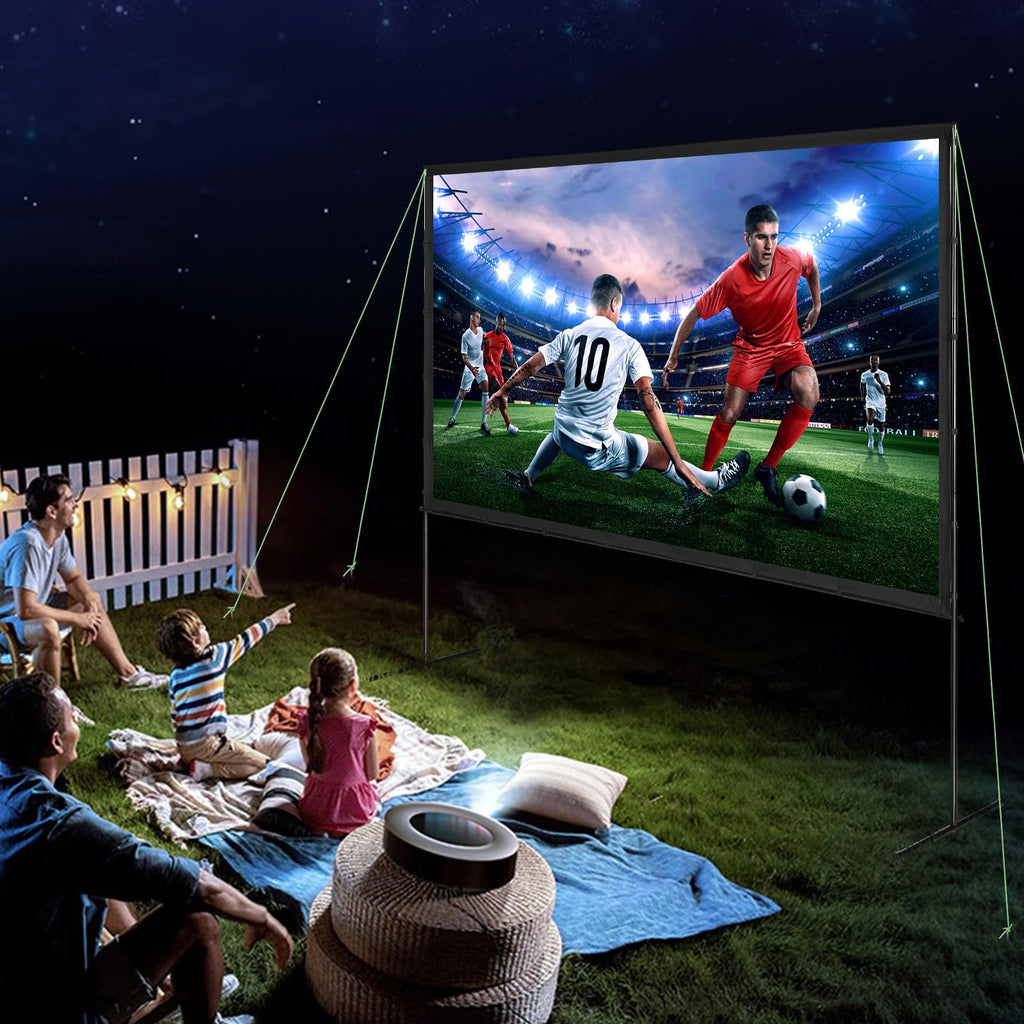 VEVOR Projektion Beamer Leinwand mit Ständer 120 Zoll HD 4K Outdoor Indoor Projektor Screen Schnelles Klappbare Tragbare Filmleinwand 16: 9 für Heimkino, Camping, Freizeitveranstaltungen usw. Schwarz