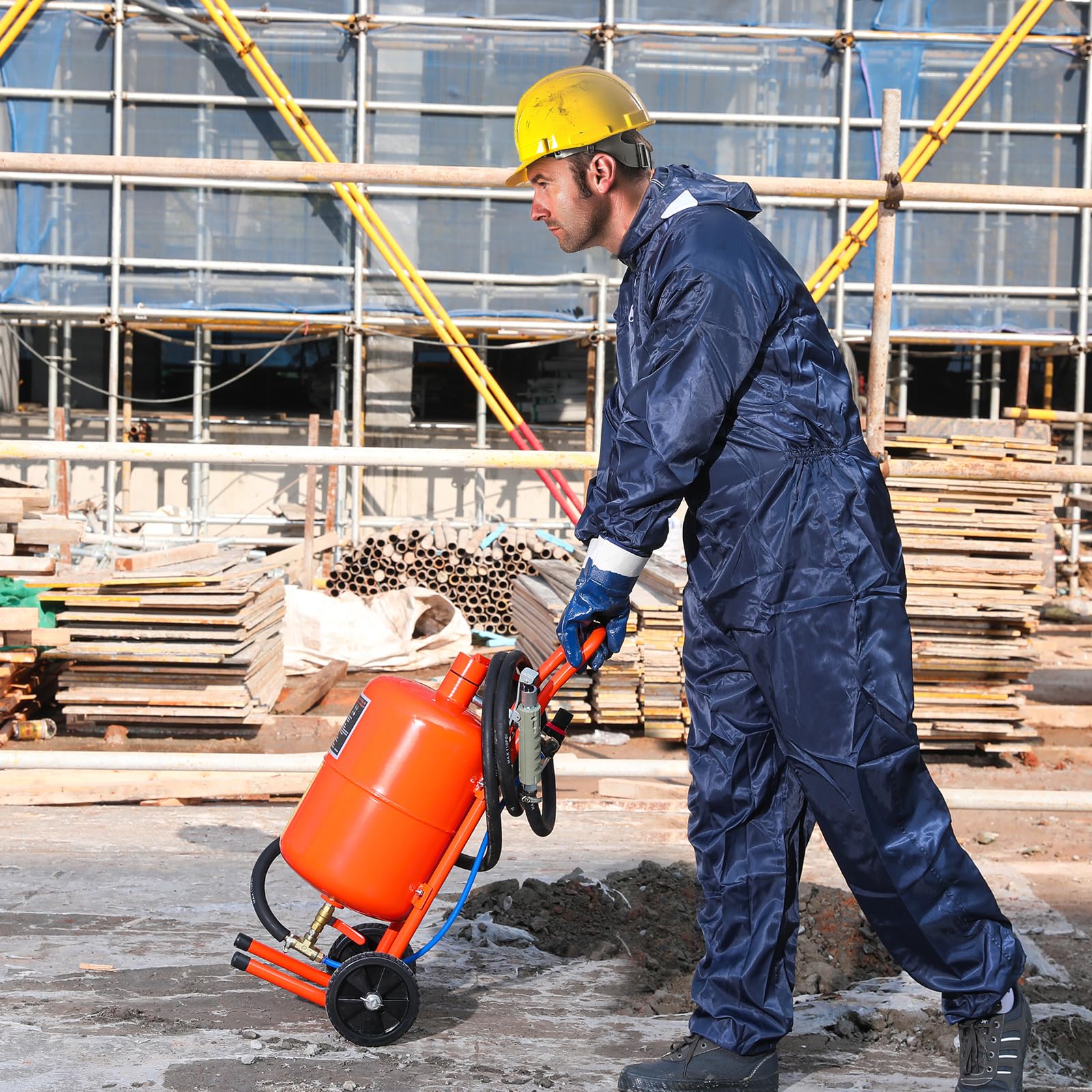 VEVOR Mobiles Sandstrahlgerät 18,92 L Sandstrahlanlage 243,84 cm ArbeitsschlauchSandstrahler 60–110 PSI Arbeitsdruck ideal zum Entfernen von Rost, Farbe, Flecken und das Polieren großer Flächen