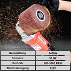 HYCHIKA 1400W Satiniermaschine, Bürstenschleifer zur Renovierung von Oberflächen, Holz Renovierungsschleifer 8 Gänge Variabler Drehzahlbereich 600-3600RPM, Metall Schleifmaschine Bürstmaschine