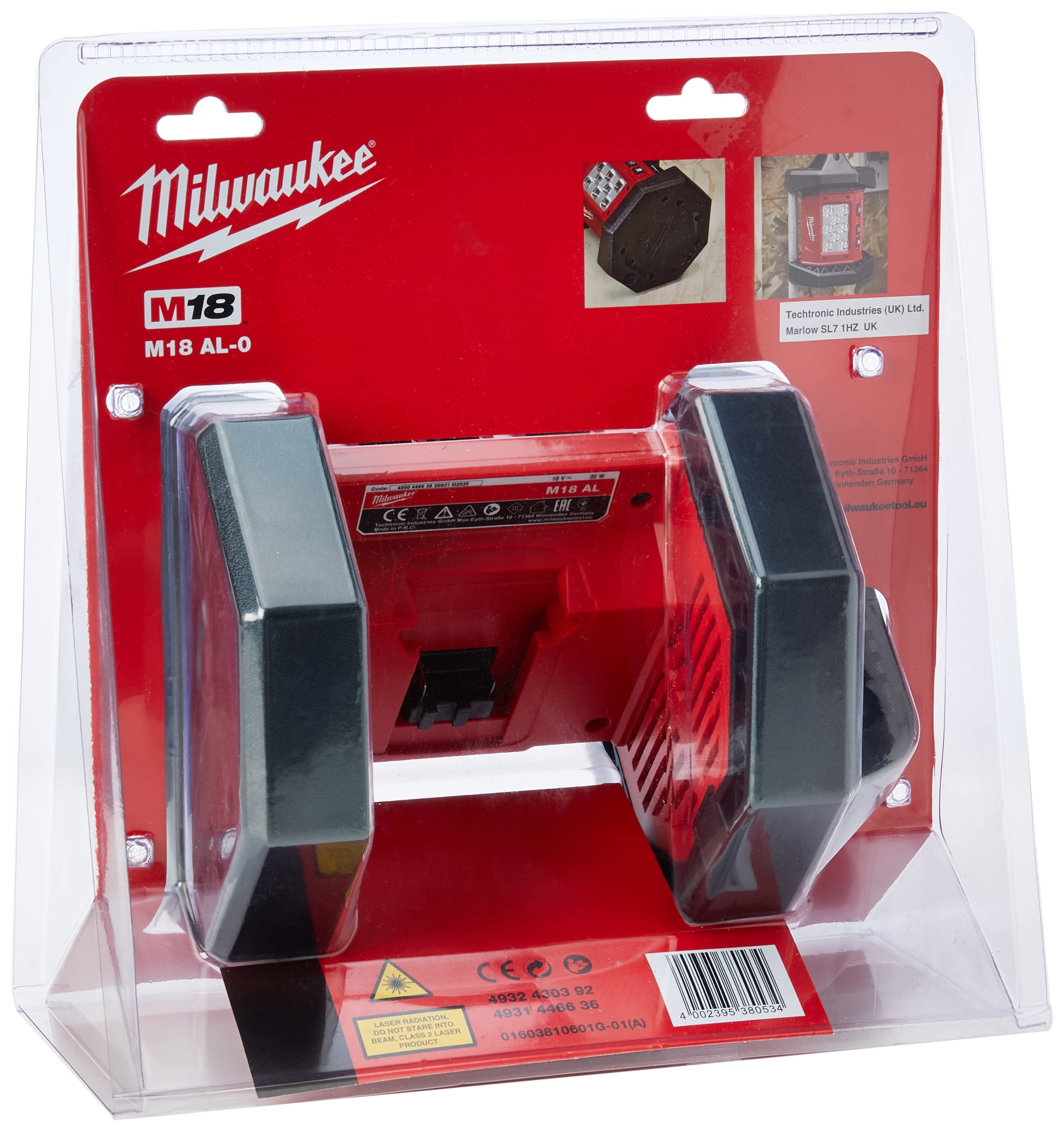 Milwaukee M18 AL-0 Strahler, M18AL-0, Rot/Schwarz
