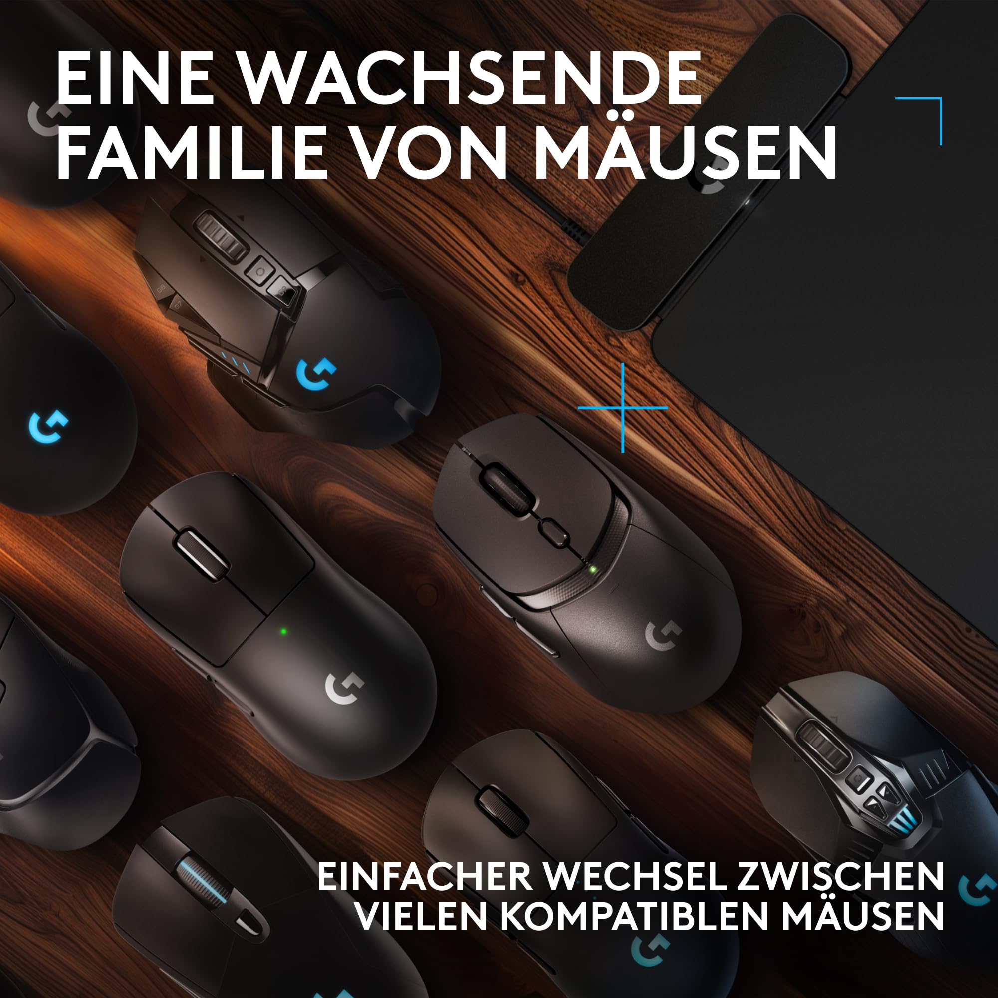 Logitech G POWERPLAY 2, Kabelloses Lade-Mauspad für kompatible Gaming-Mäuse, 34,5 x 28,4 cm, 3,5 mm Höhe, für PC/Mac – Schwarz
