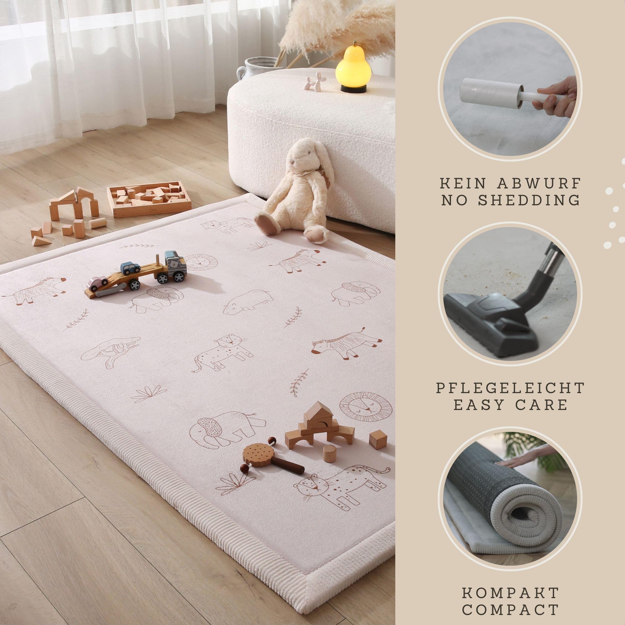 Hakuna Matte Wolkenweiche Spielmatte Baby 170x120x2,5cm – Teppich für Kinderzimmer mit hochwertigem Memory-Schaum – Krabbelmatte Baby mit Rutschfester Unterseite – Krabbeldecke, Tatami Matte