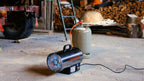 Rothenberger Industrial Gas Heiz Kanone/Gebläse RoTurbo 19000 inkl. Piezo-Zündung | Schlauch 1 m und Regler 300mbar | 18,2 kW | Thermosicherung | wettergeschützter Außenbereich | 1500000051