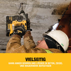 DEWALT SDS-plus XR Akku-Kombihammer/Schlagbohrmaschine (18V, bürstenlos, 24mm, ideal für Bohranker/Befestigungslöcher, 2x 18V / 5 Ah Li-Ion Akkus, Ladegerät, T-STAK Box), DCH273P2T-QW