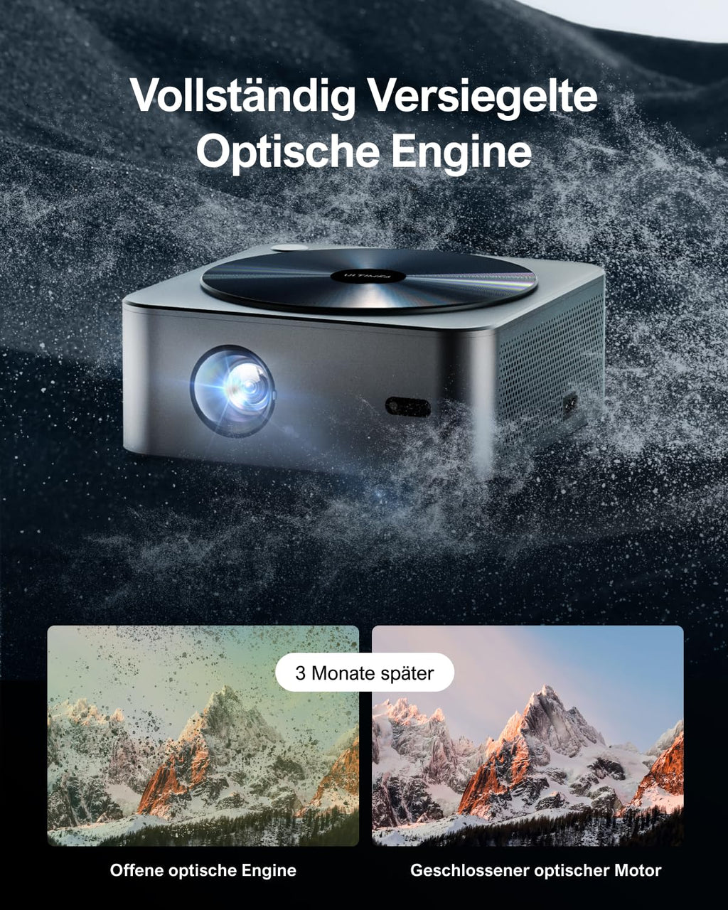 Ultimea Beamer Full HD 1080P Native mit Autofokus und 6D Trapezkorrektur, Beamer 4K Heimkino Unterstützt 700 ANSI 21000 Lumen, 5G WiFi Projektor Bluetooth, Outdoor Projektor für iOS/Android/TV Stick