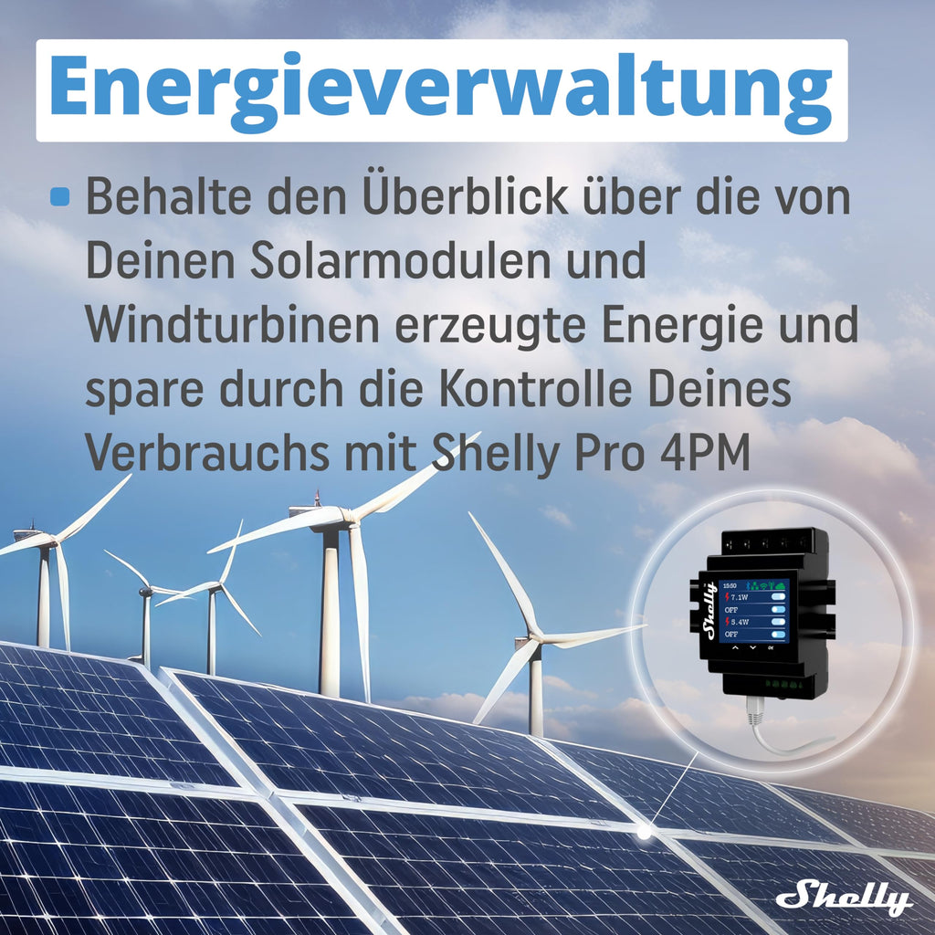 Shelly Pro 4PM | WLAN & LAN 4-Kanal-Relais Schalter mit Leistingsmessung - 40A | DIN-Schiene | Alexa & Google Home | iOS Android App | Fernsteuerung | Hausautomation | Kein Hub Erforderlich
