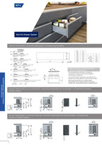 GTV Schubladensystem AXIS PRO - Schubkastengarnitur mit Vollauszug und Soft-Close - Länge 500 mm - Höhe 168 mm - Farbe Anthrazit