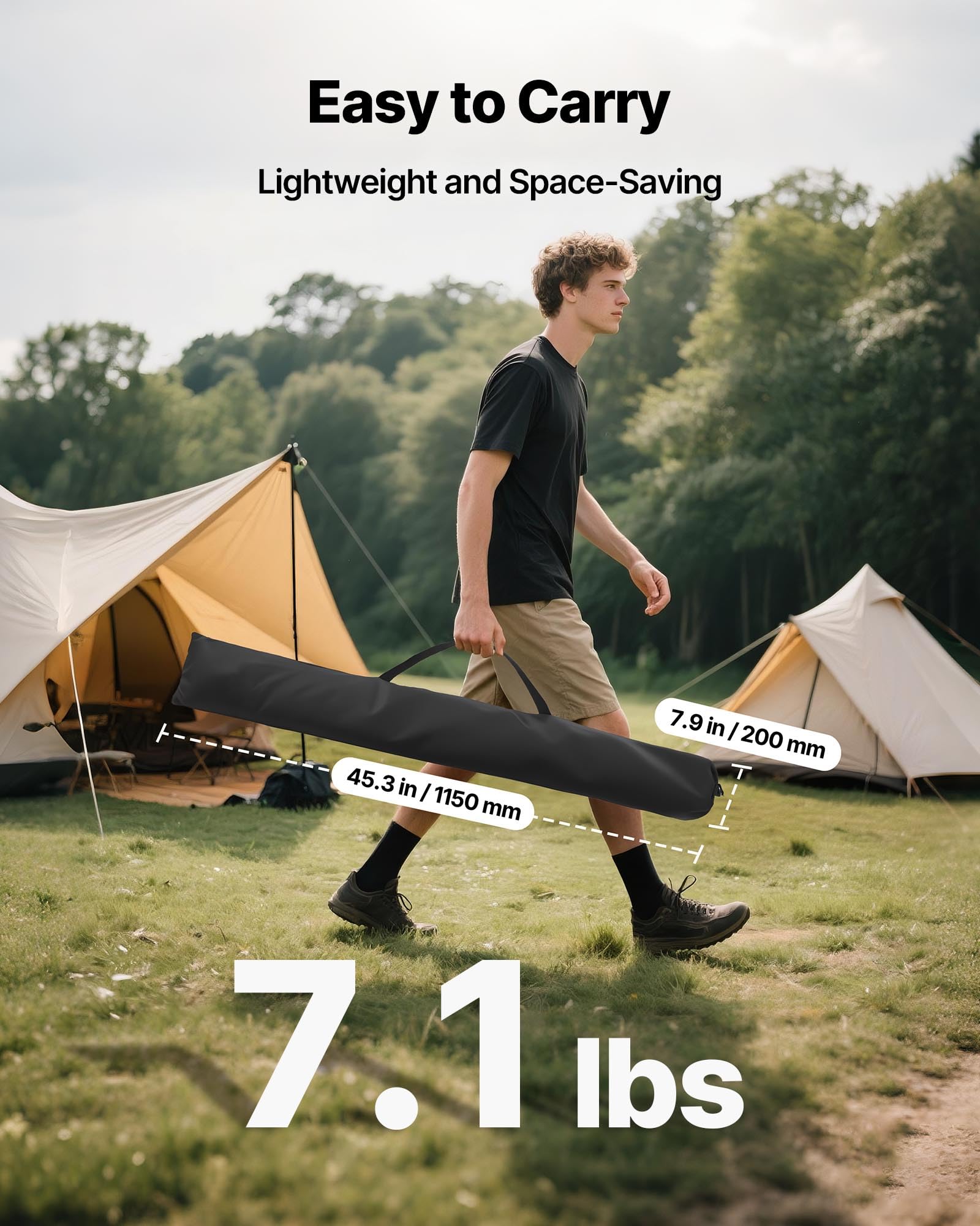 VEVOR Projektionsleinwand Stativleinwand (80 Zoll) mit 160° Weitwinkel, Beamerleinwand für Projektor innen & außen 16:9 4K HD, tragbare Filmleinwand mit Tragetasche für Heimkino Präsentation