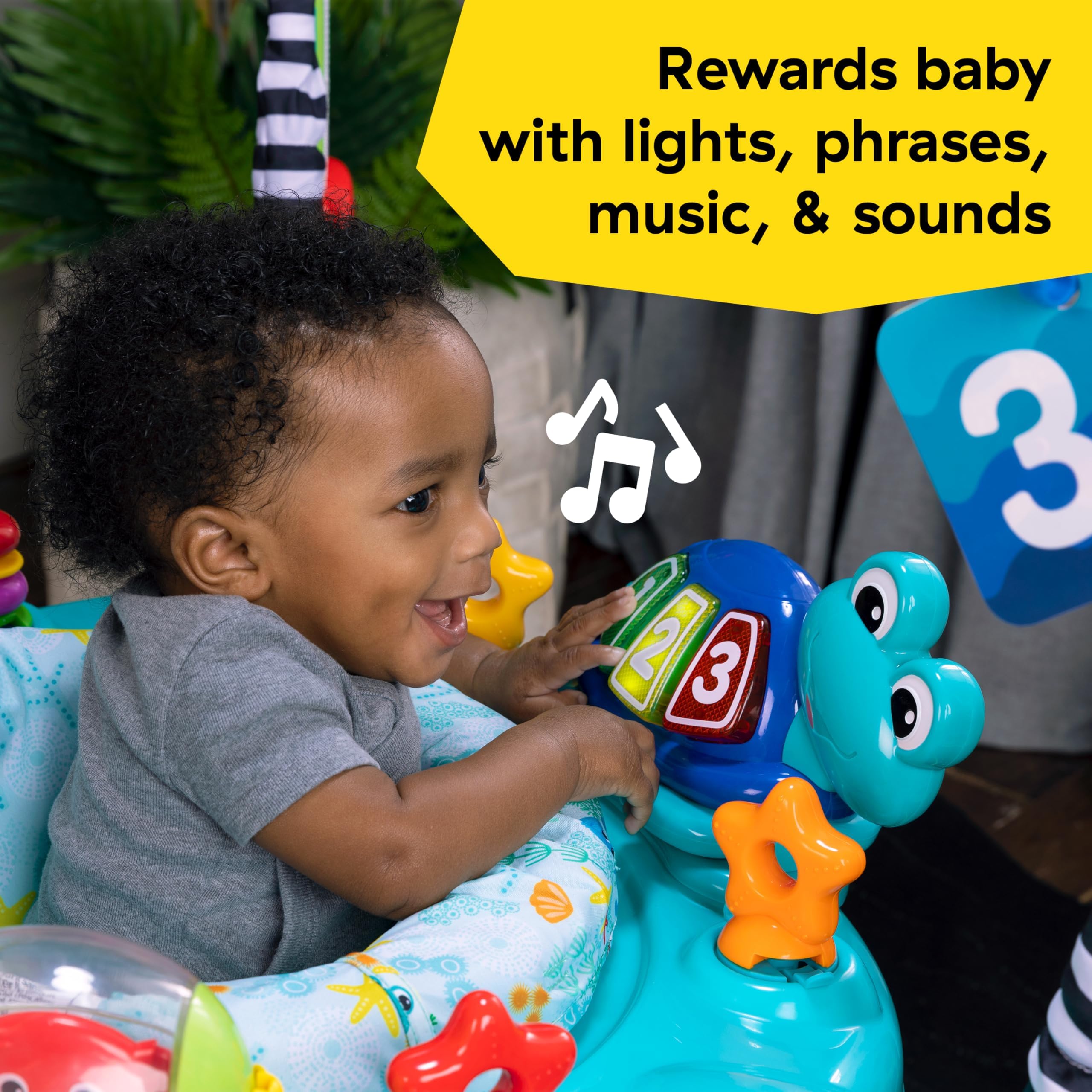 Baby Einstein, Ocean Explorers Curiosity Cove 2-in-1, Türhopser und Bodenspielzeug, Alter 6-12 Monate