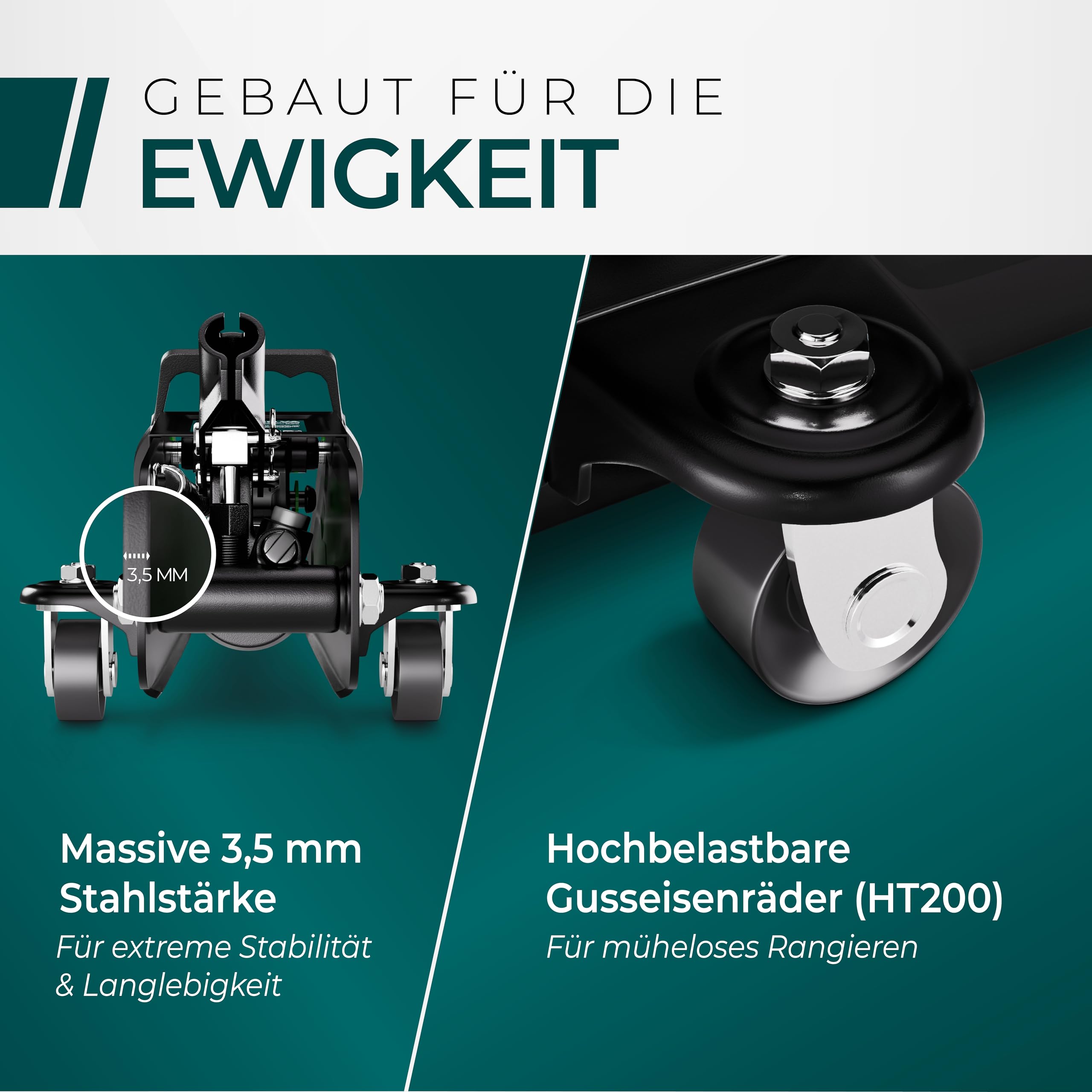 CargoVA Rangierwagenheber 2T hydraulisch | TÜV-Zertifiziert | Hubhöhe 130-330mm | Ideal für PKW & SUV zum Reifenwechsel