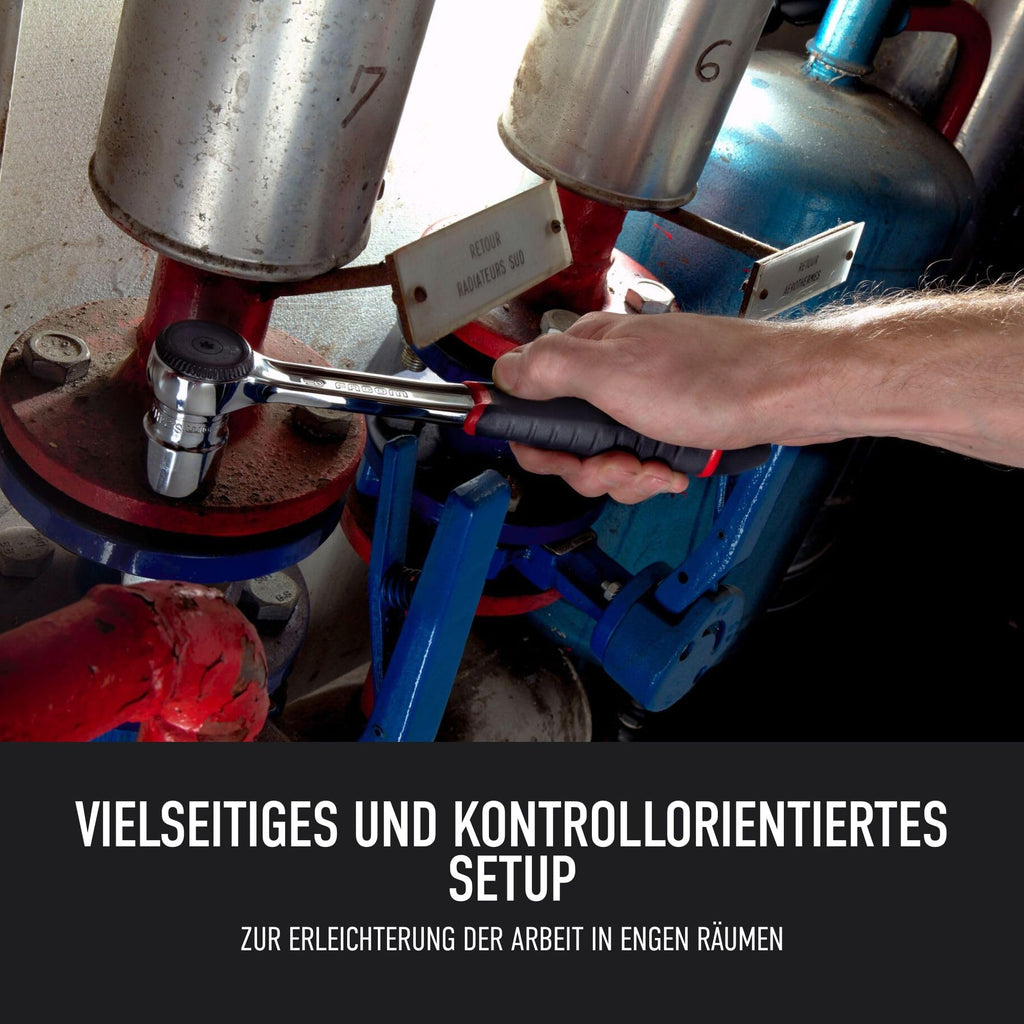 FACOM Kompletter Werkzeugkoffer mit 55 Steckschlüsseln, 2 Ratschen und 4 Hochleistungs-Verlängerungen, geliefert in der thermogeformten RS.161-2-Ablage