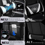 Yaheetech Gaming Stuhl Ergonomischer Gamer Stuhl mit Massagefunktion Computerstuhl mit Fußstütze Bürostuhl 90-135° Rückenlehne verstellbar Gaming Sessel PC Stuhl Weiß