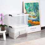 Cetomo 90L*4 Aufbewahrungsboxen, Tragbare Plastikboxen mit Deckeln, Organizer-Behälter mit Griff und Clips, Stapelbar, Ineinander Nestbar, für Zuhause und Büro, Transparent, 90L-4er Pack