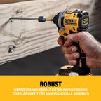 DEWALT 18 Volt Akku-Schlagschrauber (1/4“) (bürstenloser Motor, für schwere Schraubarbeiten, Dreh- und Schlagzahl sowie Drehmoment über 3 Stufen einstellbar, ohne Akku und Ladegerät), DCF850N-XJ