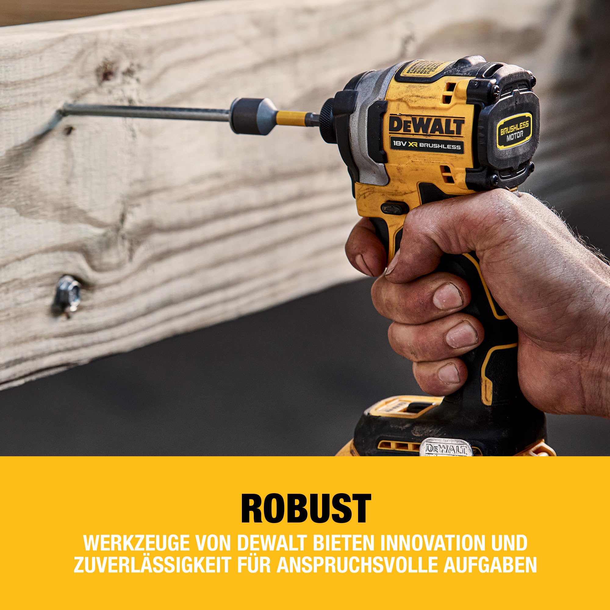 DEWALT 18 Volt Akku-Schlagschrauber (1/4“) (bürstenloser Motor, für schwere Schraubarbeiten, Dreh- und Schlagzahl sowie Drehmoment über 3 Stufen einstellbar, ohne Akku und Ladegerät), DCF850N-XJ