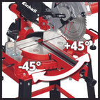 Einhell Zug-Kapp-Gehrungssäge TC-SM 2531/2 U (1900 W, max. 70 mm x 310 mm Schnitttiefe/-breite, Ø 254 mm Sägeblatt, Untergestell, neigbarer Sägekopf, Zugfunktion, Laser)