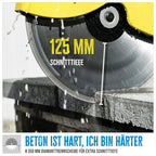 Güde Betontrennschneider GBTS 350.1 (2-Takt-Motor, 2,9/3,9 (kW/PS), 65 cm³ Hubr., 125 mm max. Schnitttiefe, 350 mm Trennscheiben-Ø, Nass und Trockenschnitt, inkl. Diamantscheibe & 3 Ersatzluftfilter)
