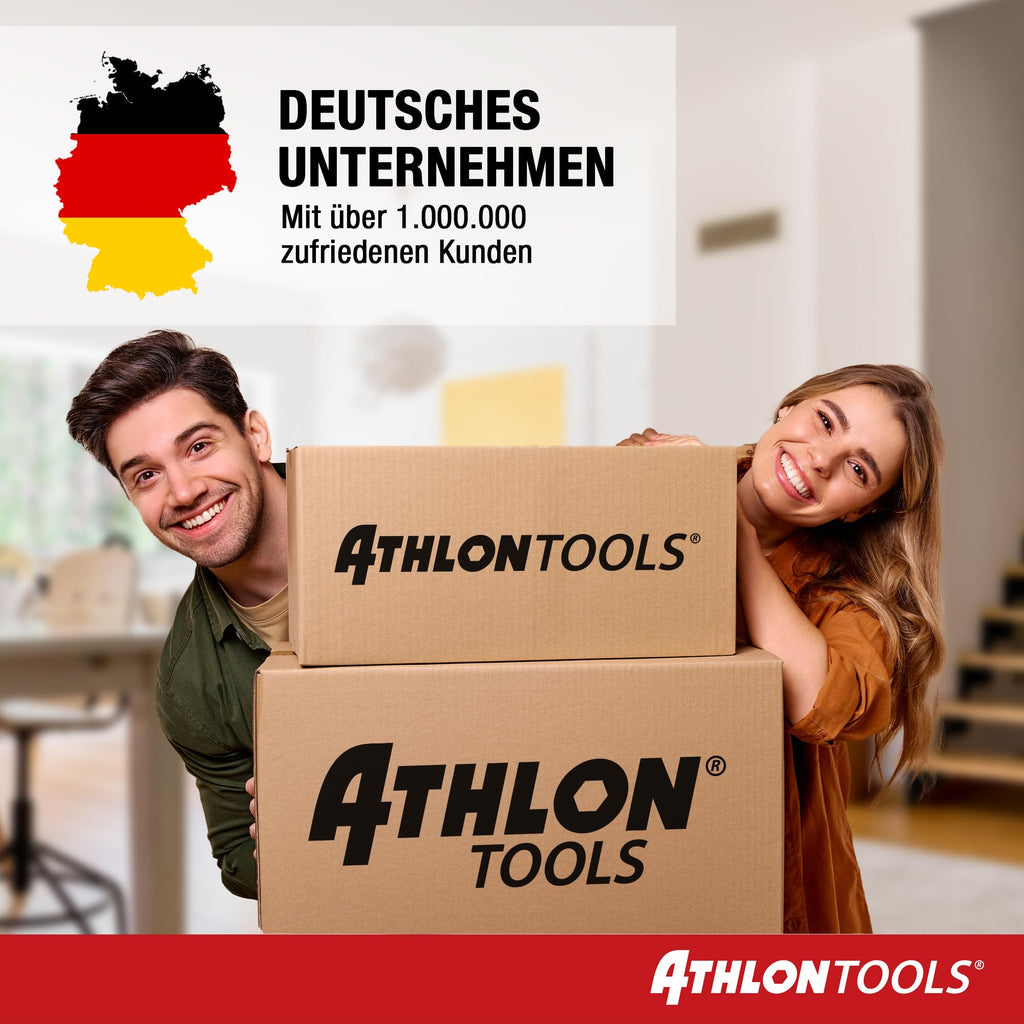 ATHLON TOOLS Aluminium Transportkarre klappbar TÜV geprüft – Langer Teleskopgriff 110 cm, Anti-Rutsch-Pads, Soft-Laufräder, inkl. 2 Expanderseile