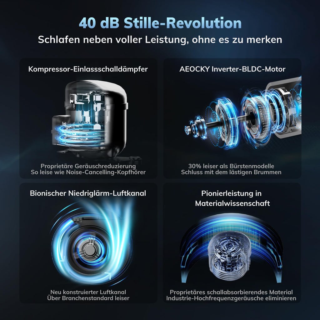 Max 25L/d, luftentfeuchter elektrisch, AEOCKY Raumgröße ca.200m³(50m²), Smart Luftentfeuchter mit Ablaufschlauch, Geeignet für Keller, Waschküche, Schlafzimmer, Badezimmer
