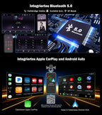 Erisin Android 14 4GB+64GB 8-Kern Autoradio mit CD Bluetooth GPS Navi für VW Golf 5/6 Passat B6 Polo 6R Touran Skoda Seat Tiguan Jetta T5 7" Touchscreen CarPlay Android Auto DAB+ WiFi 4G A2DP Canbus