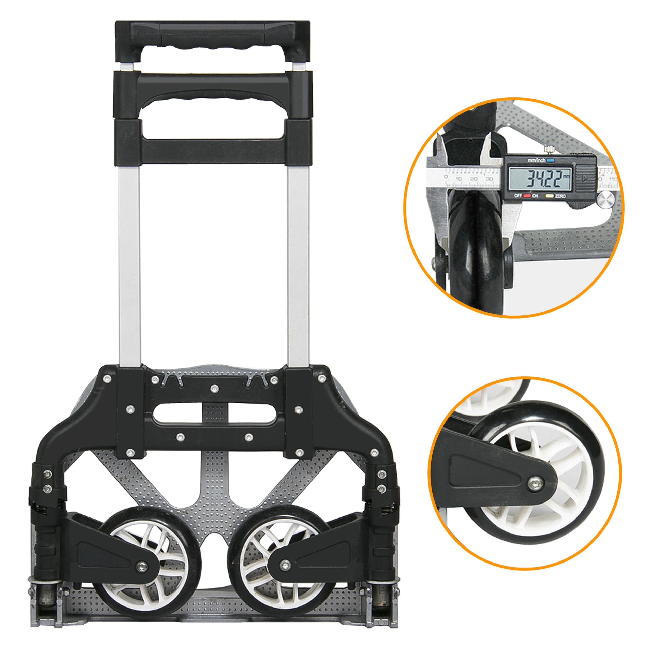Yaheetech Sackkarre klappbar Transportkarre mit Gummiräder Stapelkarre Handewagen mit Anti-Rutsch Handgriff Transportwagen Trolley belastbar bis 75 kg