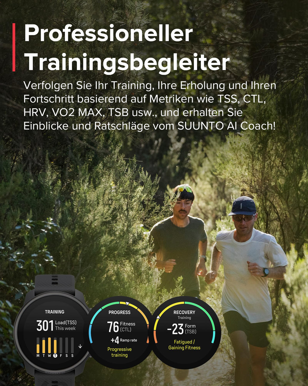 SUUNTO Race S Laufuhr mit AMOLED Touchscreen, Zweifrequenz GPS Sportuhr, Krone & Tastenbedienung, HRV & Schlafverfolgung, KI-basierter Trainingsplan, Kostenlose Offline-Karten, 50m Wasserdicht