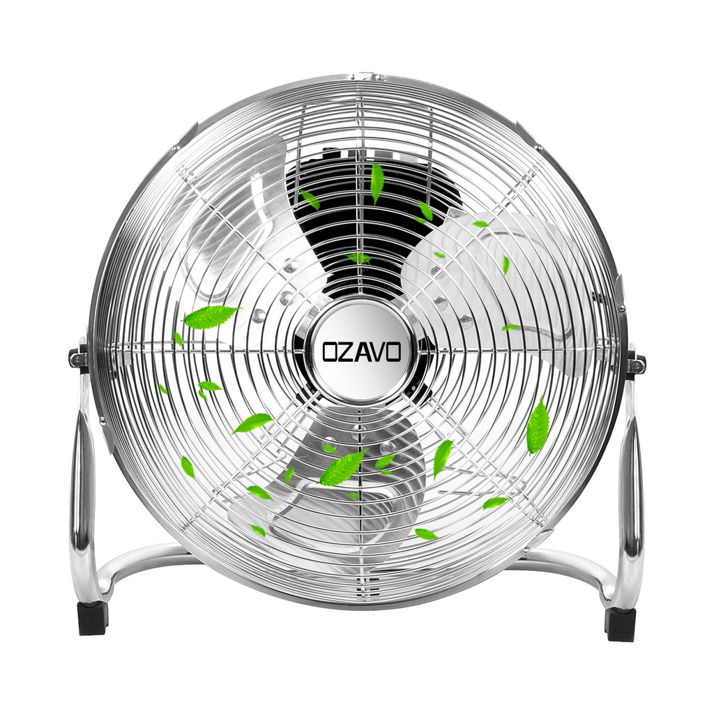 OZAVO Standventilator, Windmaschine ⌀45 cm mit 3 Laufgeschwindigkeiten, Bodenventilator Power, Tischventilator Metall, Luftkühler, verstellbare Neigungswinkel, 80 W