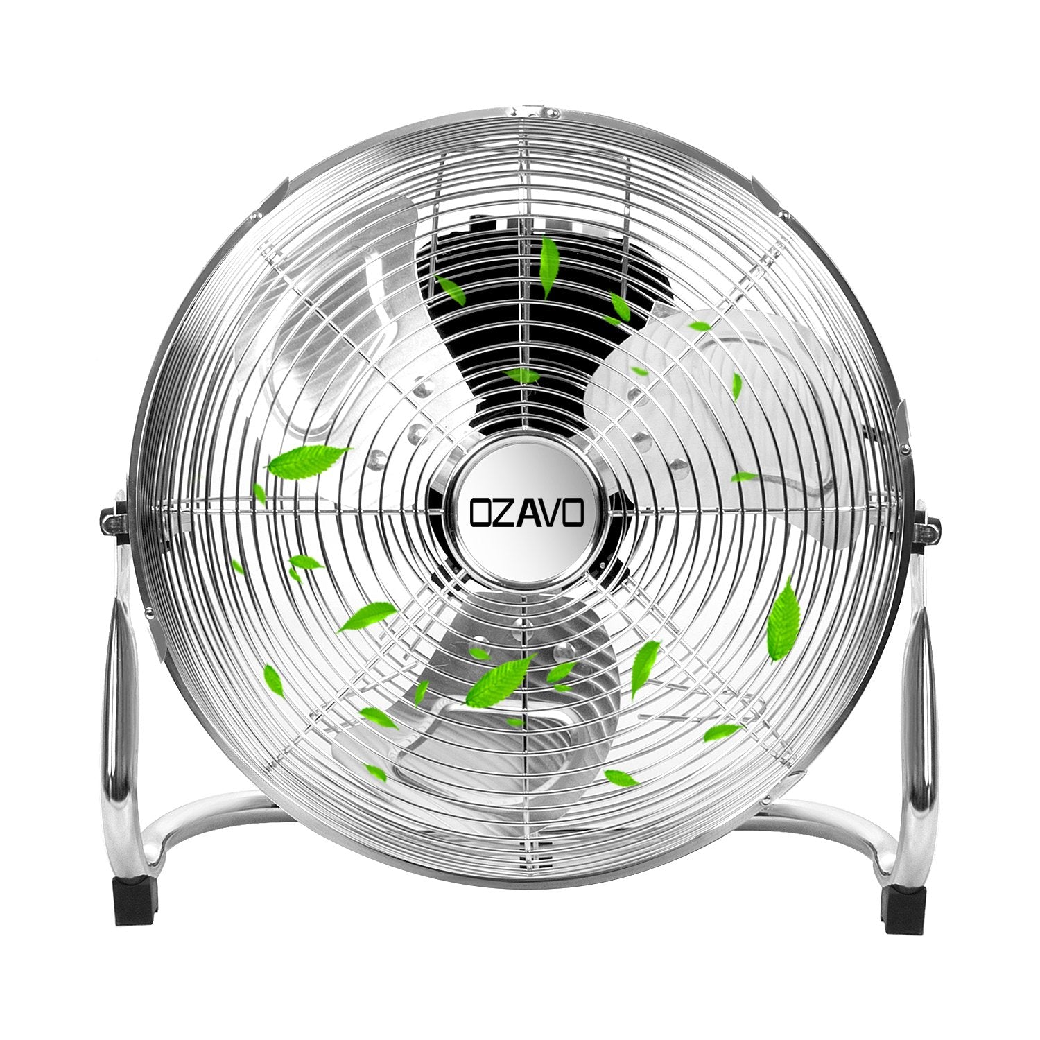 OZAVO Standventilator, Windmaschine ⌀45 cm mit 3 Laufgeschwindigkeiten, Bodenventilator Power, Tischventilator Metall, Luftkühler, verstellbare Neigungswinkel, 80 W