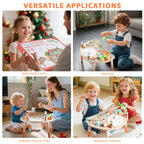 Holz-Aktivitätstisch für Kinder, Baby Montessori Spielzeug 9-in-1 Spieltisch ab 1 2 3 Jahr, Kinderspielzeug Holzspielzeug Activity Tisch ab 12+ Monate, Eburtstag Weihnachten Geschenk 1+ Jahr