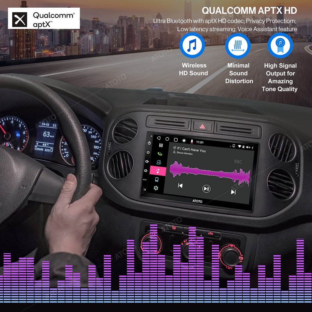 [Neu] ATOTO S8 Premium Doppel-DIN Android Autoradio, Kabelloses CarPlay & Android Auto, 7-Zoll-QLED-Anzeige, Dual BT mit aptX HD, USB tethering,HD Rückansicht mit LRV, SCVC und mehr, S8G2B74PM