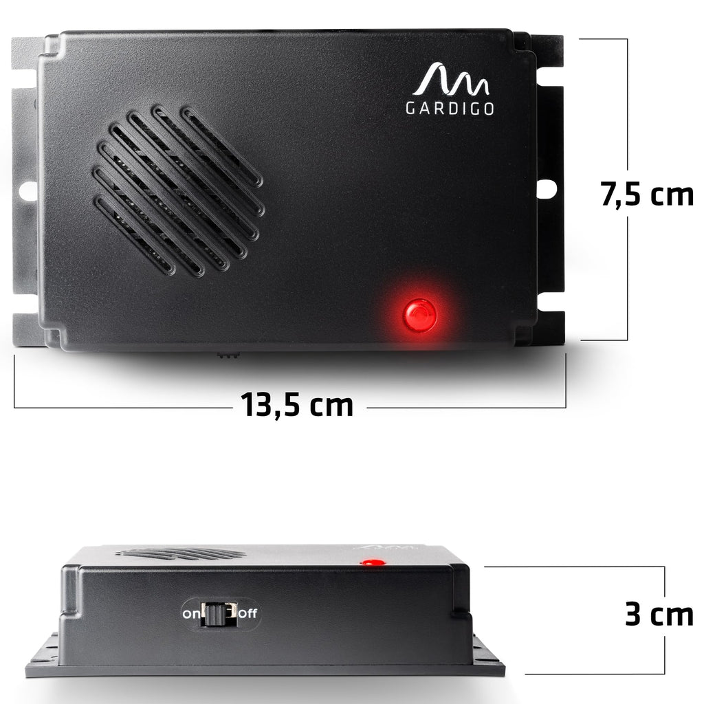 Gardigo® Marderschreck Marder-Frei Mobil - 2er Set | Marderschreck Auto | Ultraschall Marderabwehr | Marderschreck Auto Batteriebetrieben | Marderschutz für KFZ, Motorraum, Dachboden, Haus, Garten