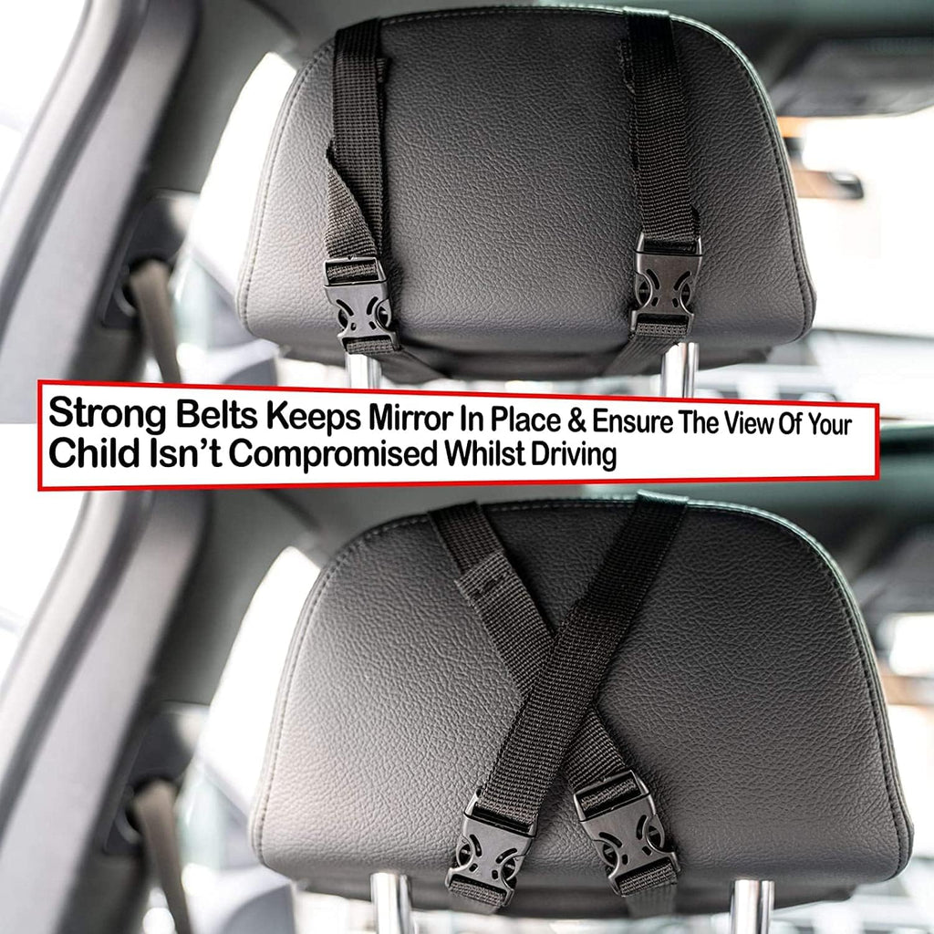 Babyautospiegel für den Rücksitz - Sicherster Autositzspiegel mit kristallklarer Sicht, unzerbrechlicher, verstellbarer Rückspiegel für kleine Kinder, mit LKW