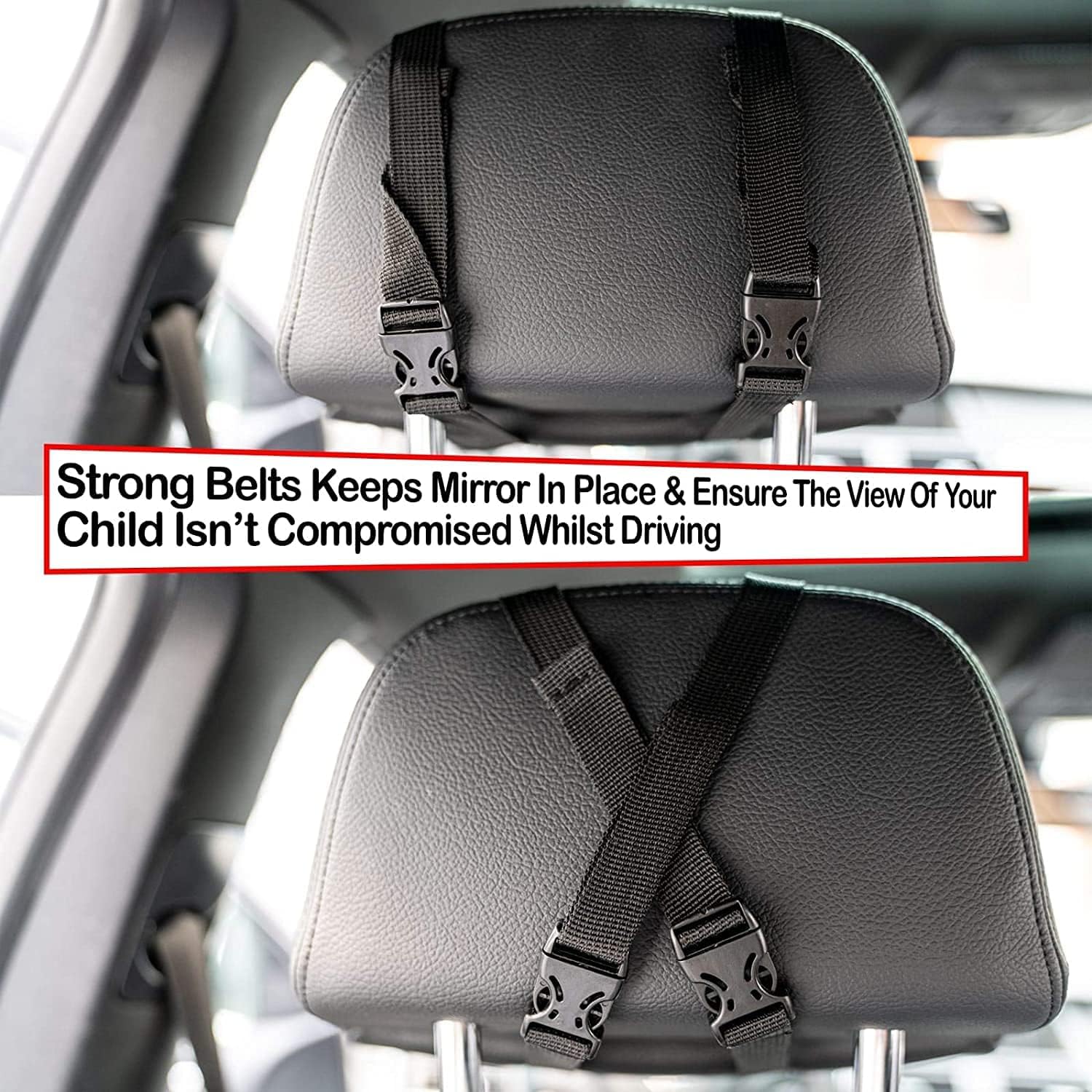 Babyautospiegel für den Rücksitz - Sicherster Autositzspiegel mit kristallklarer Sicht, unzerbrechlicher, verstellbarer Rückspiegel für kleine Kinder, mit LKW