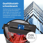 GENIE 260 S Plus Aktenvernichter | Papierschredder mit 6-mm Streifenschnitt | Schredder Aktenvernichter für Zuhause | Shredder Papier kompakt | Mit universal Aufsatz | Paper Shredder