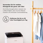Bosch Cool 4000 Mobiles Klimagerät - 3-in-1 Klimaanlage, Luftentfeuchter, Ventilator - 2,6 kW für Räume bis zu 35m² - Mit Auto-Modus, Silent-Modus Sleep-Modus
