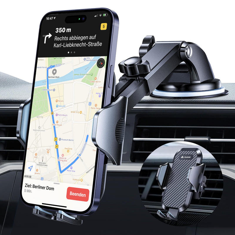 andobil Handyhalterung Auto [2026 Neueste Saugnapf] 3 in 1 Saugnapf & Lüftung Halter Universale KFZ Autohalterung Zubehör für iPhone 17 Pro Max Air 16/15/14/13/12 Samsung Galaxy S25 Ultra/S24/S23 Usw