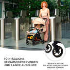 Kinderkraft APINO Buggy bis 22 kg, Liegebuggy, Kinderwagen, Leicht - 7,5kg, Automatisches zusammeklappen, Verstellbare Rückenlehne bis zur Liegeposition, ideal für Reisen, Schwarz
