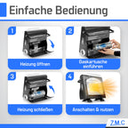 Z.M.C 2-in-1 Tragbare Gasheizung und Gaskocher + 16 Gaskartuschen 227g, multifunktionale Keramikheizung, Camping Heizung 1,7 kW, Gasheizer für Outdoor, Balkon, mobile Heizstrahler mit Piezozündung