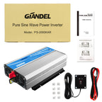 GIANDEL 2000W Wechselrichter 12V auf 230V Reiner Sinus Spannungswandler Kompatibel Lithium-Batterie, Für Wohnmobil, LKW, Zuhause, Off-Grid Solarstrom Umwandler-Inverter mit LED-Anzeige