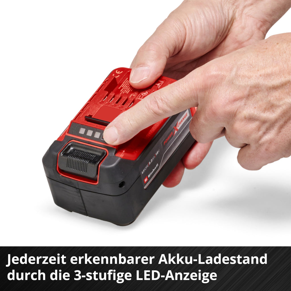 Original Einhell Akku PXC-Twinpack 5,2 Ah Power X-Change (Li-Ion, 18 V, 2X 5,2 Ah-Akkus, universell für alle PXC-Geräte, proaktives Batteriemanagement, angepasste Ladezyklen)