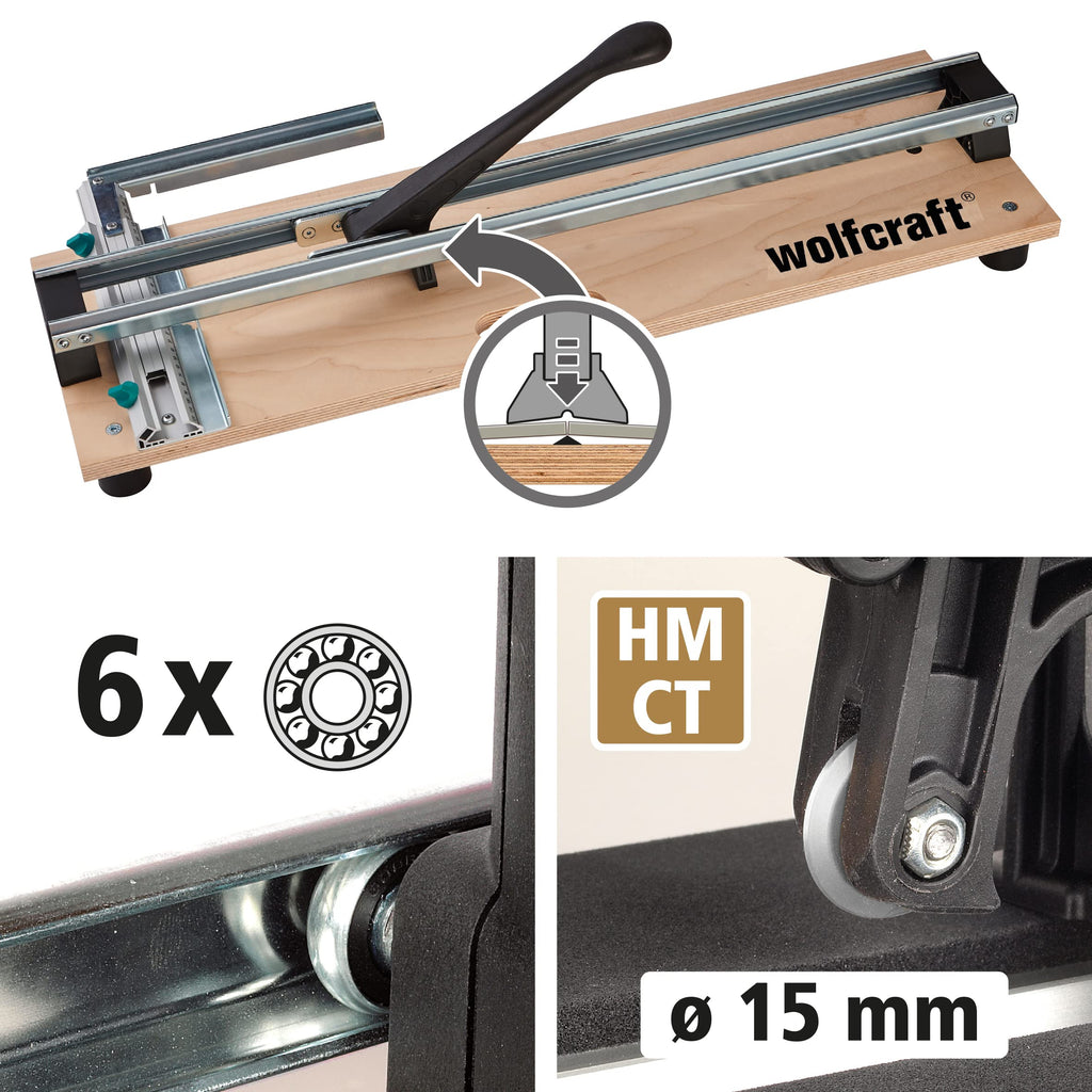wolfcraft 5561000 I TC 610 W - Fliesenschneider I Der kompakte Fliesenschneider auf Holzgrundplatte