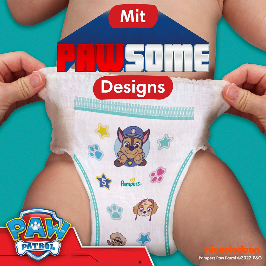 Pampers Baby-Dry Pants Paw Patrol Edition Größe 5, 160 Windeln, 11kg-17kg, 360grad Passform hilft, Auslaufen zu verhindern
