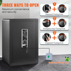 VEVOR Safe Tresor 2,2 Kubikfuß, Möbeltresor mit Feuerfester Geldtasche, Passwort & Schlüssel & Fingerabdruck Herausnehmbares Regal, Innenschrank, Wandtresor für Bargeld, Schmuck, Dokumente, Wertsache